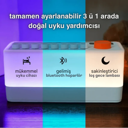 8 Doğa Sesli Beyaz Gürültü Uyku Sesi Makinesi,7 Renk Gece Işıkları