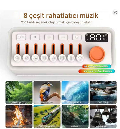 8 Doğa Sesli Beyaz Gürültü Uyku Sesi Makinesi,7 Renk Gece Işıkları